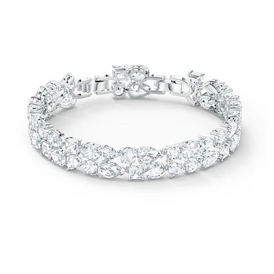Swarovski tennis deluxe bracelet - White, Rhodium plated. Color: white | Doucet Latendresse