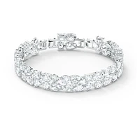 Bracelet Swarovski tennis deluxe - Blanc, Métal rhodié. Color: blanc | Doucet Latendresse
