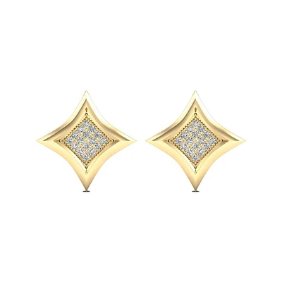 Boucles d'oreilles étoile pour femme - Or jaune 10K et diamants. Color: jaune | Doucet Latendresse