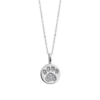 Pendentif patte de chien en argent sterling .925 avec zircone cubique. Color: blanc | Doucet Latendresse