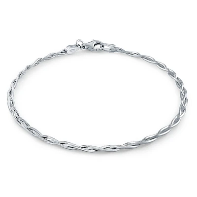 Twisted bracelet in .925 sterling silver. Color: white | Doucet Latendresse