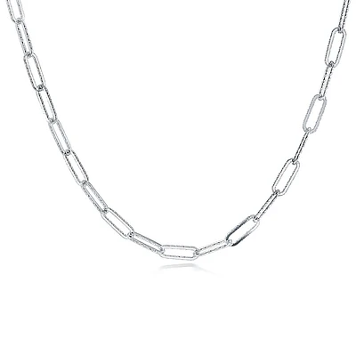 925 Sterling Silver Paper Clip Chain. Color: silver | Doucet Latendresse