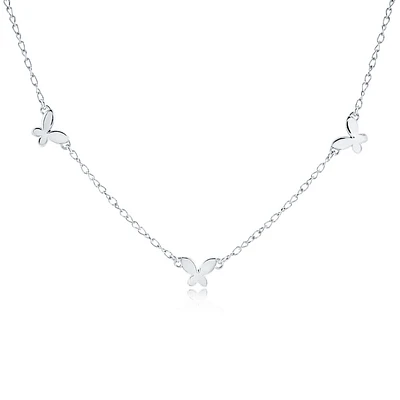 Collier papillon pour femme en argent sterling .925. Color: blanc | Doucet Latendresse