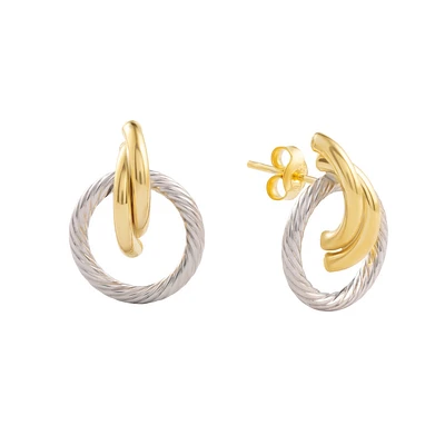Stud earrings for women - 10K 2-tone Gold. Color: yellow | Doucet Latendresse