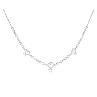 Collier 3 coeurs pour femme 16'' - Sterling silver. Color: argent | Doucet Latendresse