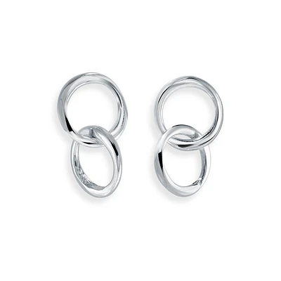 Earring in shape of circles for women - Sterling silver. Color: silver | Doucet Latendresse