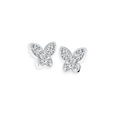 925 silver earring in the shape of butterflies. Color: silver | Doucet Latendresse