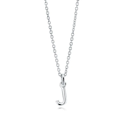 Collier argent avec pendentif J 18''. Color: argent | Doucet Latendresse