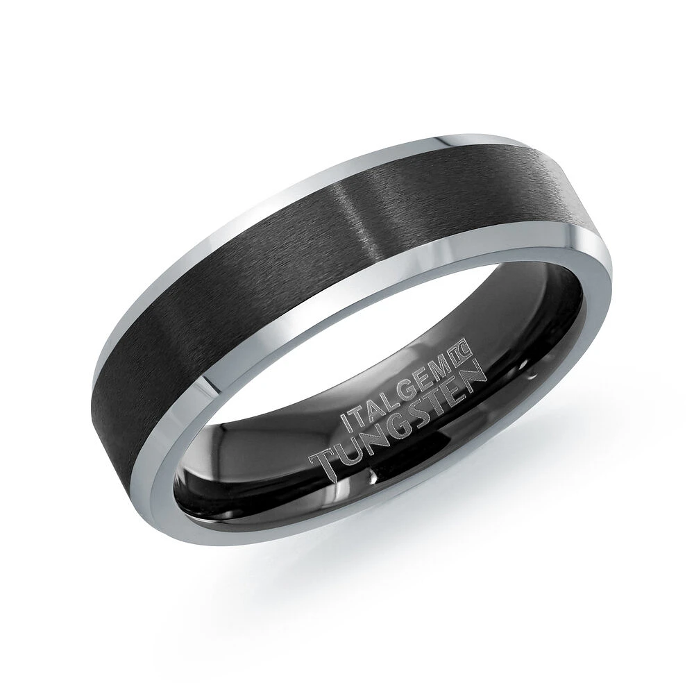 Tungsten Brushed Polished 6mm. Color: black | Doucet Latendresse
