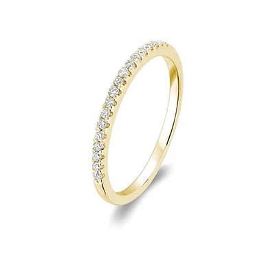 Semi Eternity Wedding Band - 10k Gold & Diamonds. Color: yellow | Doucet Latendresse