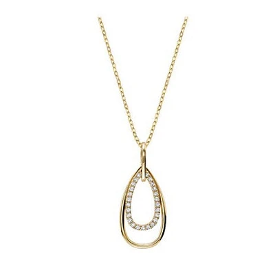 Double Teardrop Pendant - 10k gold & Diamonds. Color: yellow | Doucet Latendresse