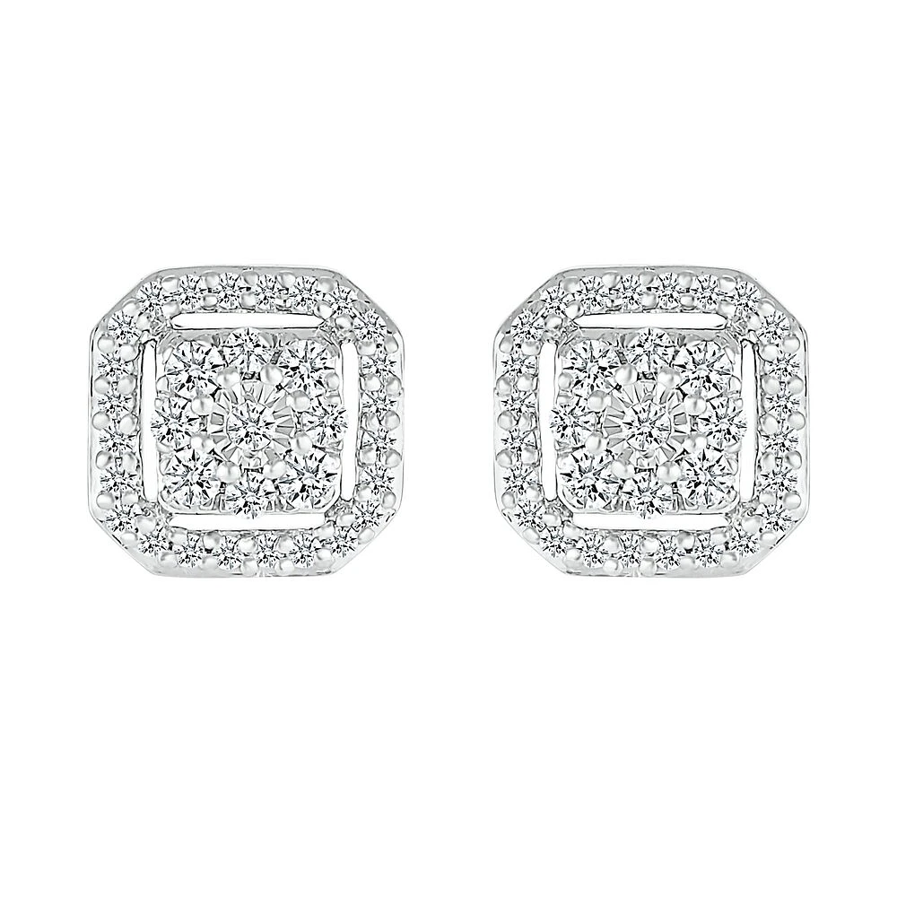 Earring in 10-carat white gold & 33-point diamonds.. Color: white | Doucet Latendresse