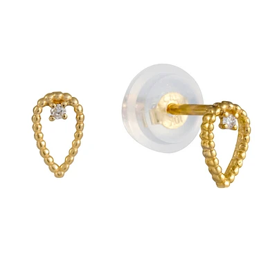 Boucles d'oreilles en or 10k pour enfants. Color: jaune | Doucet Latendresse