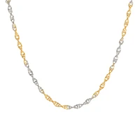 10K Two-Tone Gold Twisted Rope Chain Necklace – 24