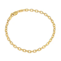 10K Yellow and White Gold Diamond-Cut Link Bracelet – 7.5