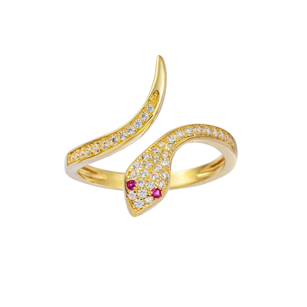 Snake ring 10K yellow gold. Color: yellow | Doucet Latendresse
