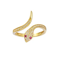 Snake ring 10K yellow gold. Color: yellow | Doucet Latendresse