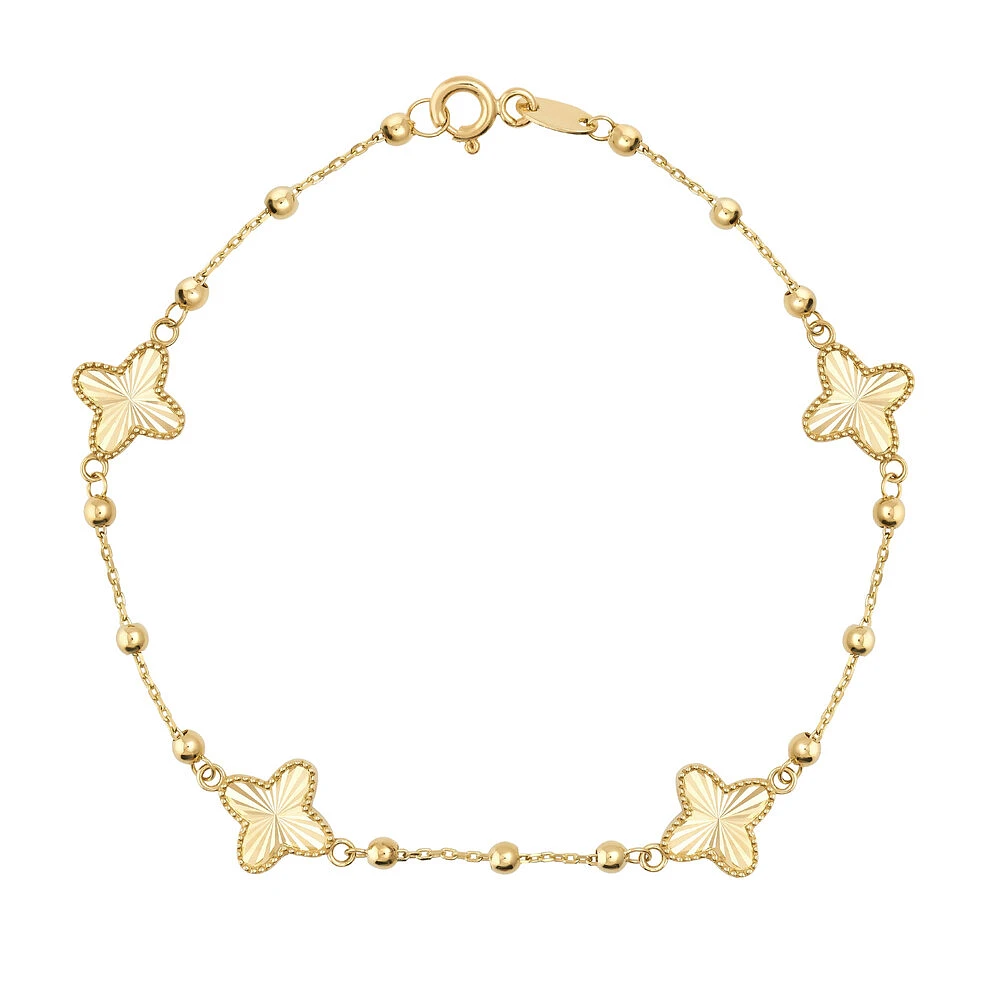 4 Trèfles bracelet - 10k gold. Color: yellow | Doucet Latendresse