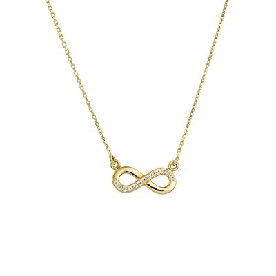 Pendentif Infini - Or 10k & zircone cubique. Color: jaune | Doucet Latendresse