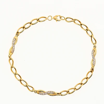 Bracelet Infini - Or 10k & Zircon Cubique. Color: jaune | Doucet Latendresse