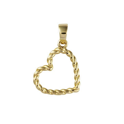 Pendentif Coeur Torsade - Or 10k. Color: jaune | Doucet Latendresse