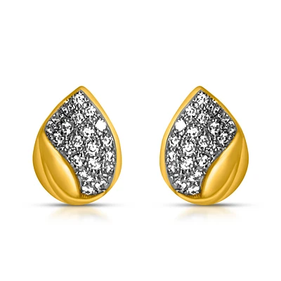 Boucles d'oreilles en forme de poire Or-10k &diamants. Color: jaune | Doucet Latendresse