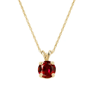 Genuine garnet women's pendant with 10k Gold chain?. Color: yellow | Doucet Latendresse