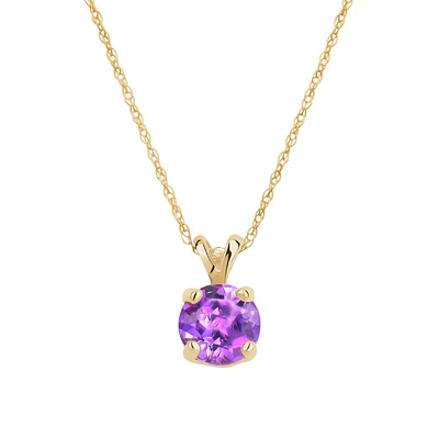 Genuine amethyst woman pendant with 10k Gold chain?. Color: yellow | Doucet Latendresse