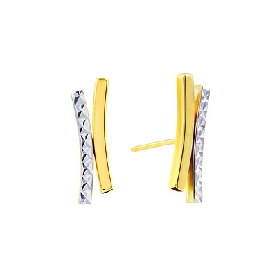 10k Gold two-tone dangling earrings for women. Color: 2 tone | Doucet Latendresse