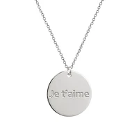 Collier-médaillon  femme gravé  