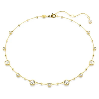 Swarovski collier rond , blanc, placage de ton or. Color: jaune | Doucet Latendresse