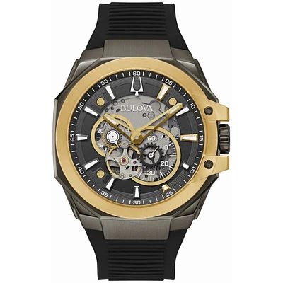 Men's watch with stainless steel case featuring grey and gold IP plating | Doucet Latendresse