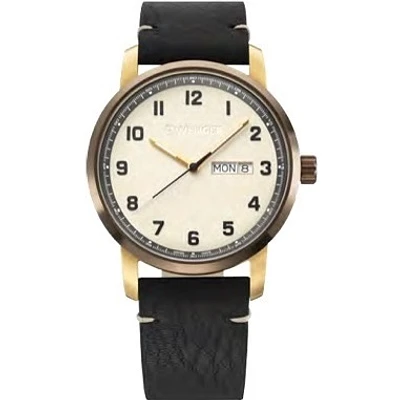 Men's watch with analog quartz movement and leather strap | Doucet Latendresse