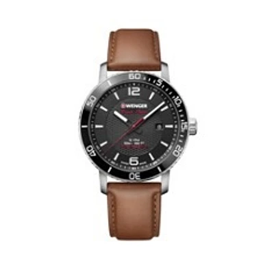 Men's watch with regular buckle and leather strap | Doucet Latendresse