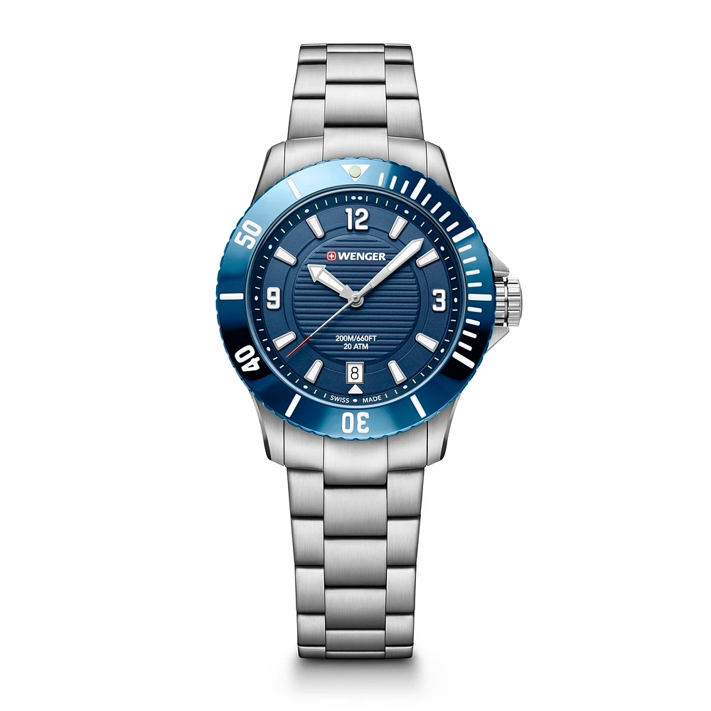 Ladies' watch with blue dial and silver bracelet | Doucet Latendresse