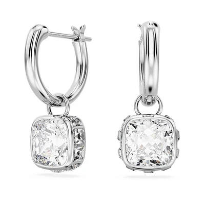 Chroma drop earringsSquare cut, White, Rhodium plated. Color: white | Doucet Latendresse