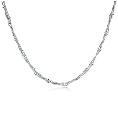 Chaîne torsade en argent sterling 17''. Color: argent | Doucet Latendresse