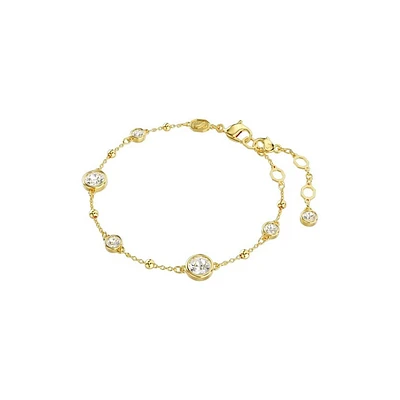 Bracelet d'ambre Taille ronde, Blanc, Plaqué or. Color: jaune | Doucet Latendresse