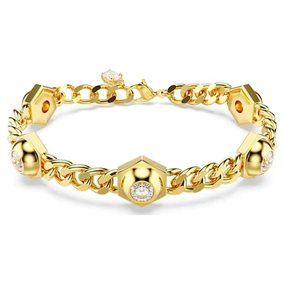 Bracelet NuminaTaille ronde, Blanc, Plaqué or. Color: jaune | Doucet Latendresse
