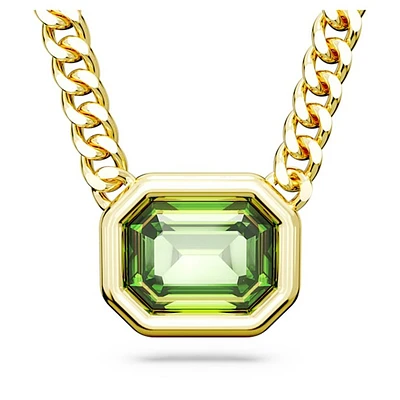 Pendentif imberTaille octogonale, Vert, Plaqué or. Color: jaune | Doucet Latendresse