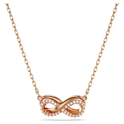 Hyperbola pendantPavé, Infinity, White, Rose gold-tone plated. Color: pink | Doucet Latendresse