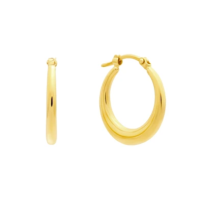 10k Gold Hoop Earrings for Women. Color: yellow | Doucet Latendresse