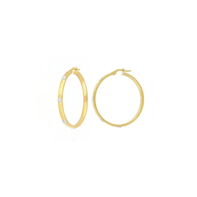 Women's Two Tone Hoop Earrings in 10k Gold. Color: 2 tone | Doucet Latendresse