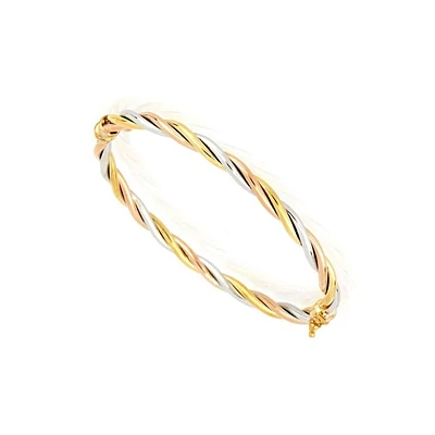 Bracelet bangle Femme tricolore en Or 10k. Color: jaune | Doucet Latendresse