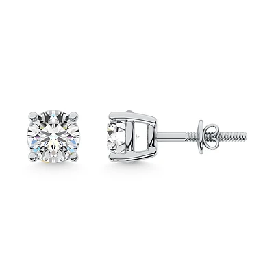 Boucles d'oreilles Stud pour Femme, Diamant Cultivé en Laboratoire -Or blanc 14kt. Color: blanc | Doucet Latendresse