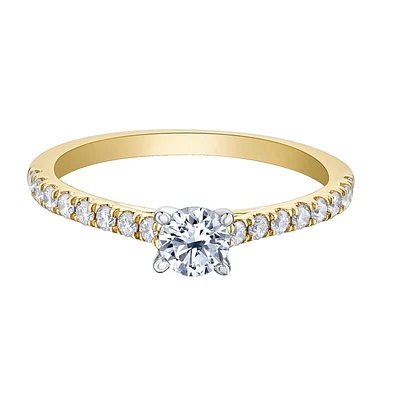 Bague de fiançaille pour femme diamants mutli en or-10k. Color: jaune | Doucet Latendresse