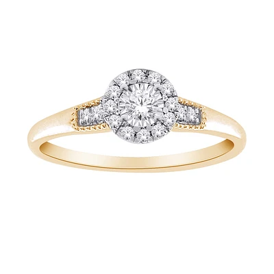 a 10k gold & diamond ring for women. Color: yellow | Doucet Latendresse