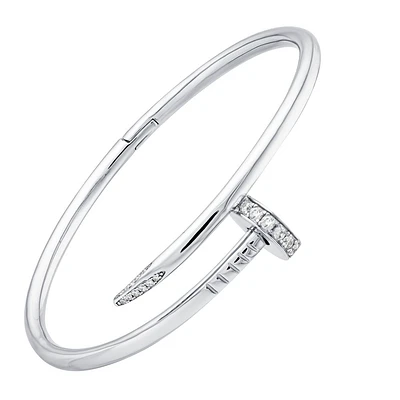 Bracelet bangle pour femme en argent.925&zircon. Color: blanc | Doucet Latendresse