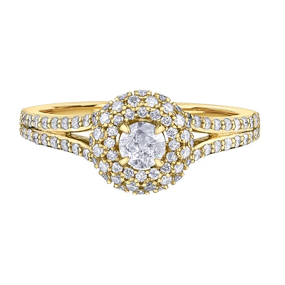 Une bague  à diamants pour Femme Eclat du Nord en or 10k. Color: jaune | Doucet Latendresse