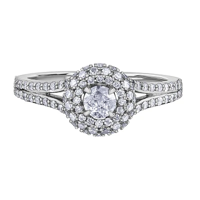 Une bague à diamants pour Femme Eclat du Nord en or blanc 10k. Color: blanc | Doucet Latendresse